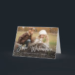 Cartão De Festividades Frohe Weihnachten | Weihnachtskarte<br><div class="desc">Weihnachtskarte mit Foto und Schnee Design</div>