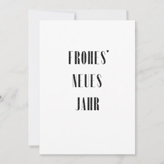 Cartão De Festividades Frohes Neues Jahr - minimalistic typography card