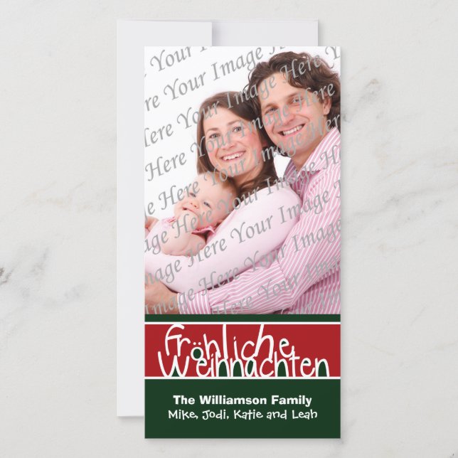 Cartão De Festividades Frohliche Weihnachten Custom Holiday Photo Card (Frente)