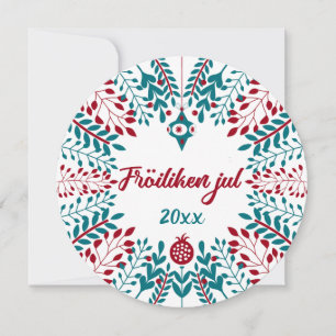 Cartão De Festividades Fröiliken jul, Frisão do Norte Feliz Natal