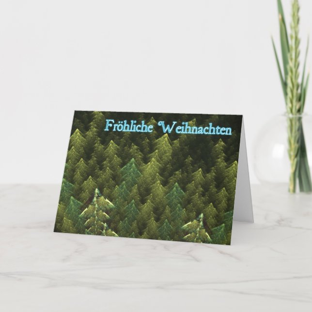 Cartão De Festividades Froliche Weihnachten - Dark Forest (Frente)