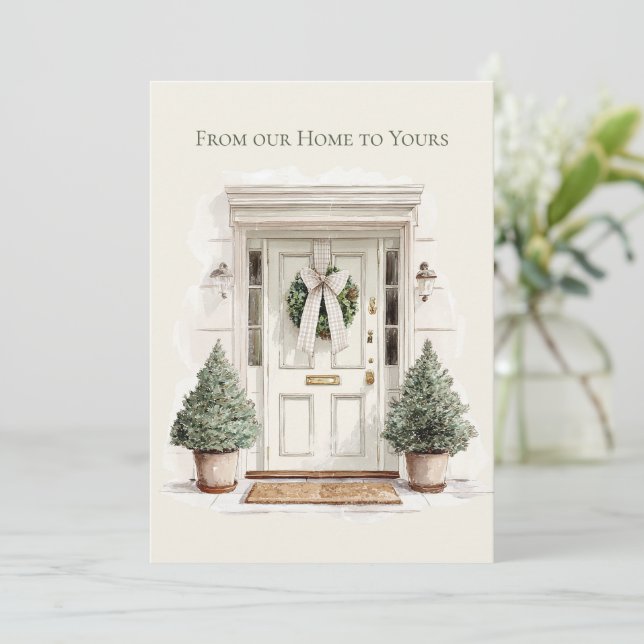 Cartão De Festividades From Our Home to Yours Holiday Christmas (Em pé/Frente)