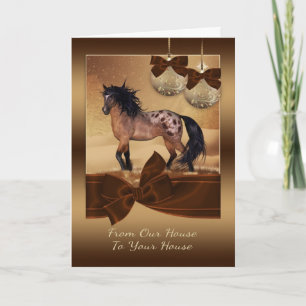 Cartão De Festividades From Our House To Your House Horse Christmas Card