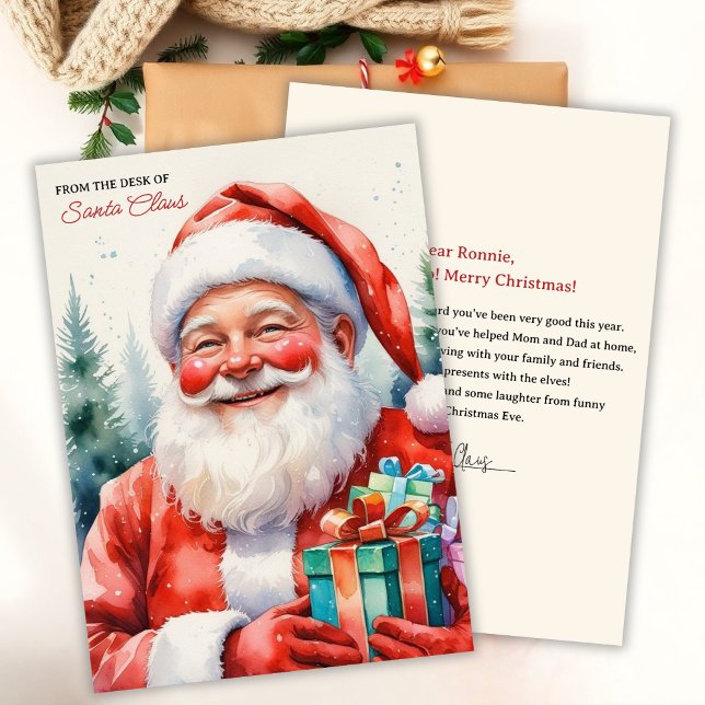 Cartão De Festividades From the Desk of Santa Magical Christmas Letter (Personalized Letter from Santa  Magical North Pole Christmas Keepsake For Kids)