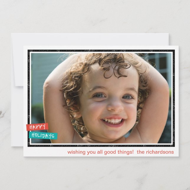 Cartão De Festividades Fronteira de Férias (Frente)