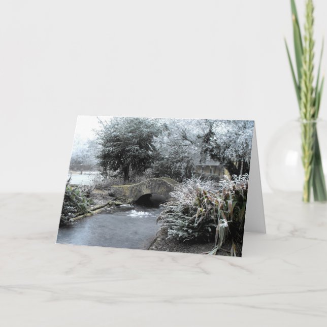 Cartão De Festividades Frost e gelo num jardim Somerset (Frente)
