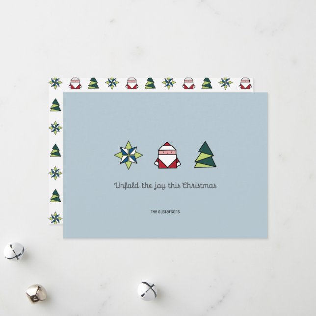 Cartão De Festividades Frost Origami Natal (Frente/Verso In Situ)