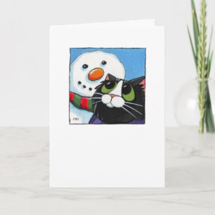 Cartão De Festividades Frosty and Sox - Christmas Cat Card