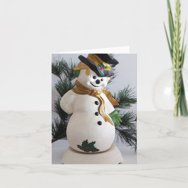 Cartão De Festividades Frosty Holiday Card (Frente)