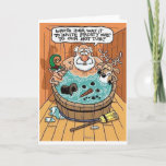 Cartão De Festividades Frosty Melting in Hot Tub<br><div class="desc">Frosty Melting in Hot Tub</div>