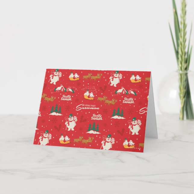 Cartão De Festividades Frosty - O padrão de boneco de neve favorito de to (Frente)