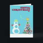 Cartão De Festividades Frosty The Snowman<br><div class="desc">We love the colors & design our 9 year old daughter came up with! We want to share it with all of you! A card by a kid!</div>