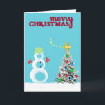 Cartão De Festividades Frosty The Snowman<br><div class="desc">We love the colors & design our 9 year old daughter came up with! We want to share it with all of you! A card by a kid!</div>