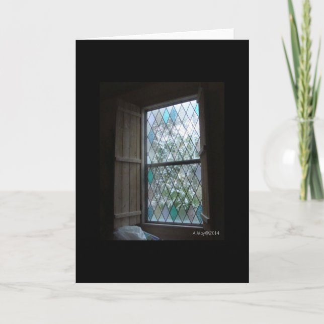 Cartão De Festividades Frosty Winter Window Blank Card (Frente)