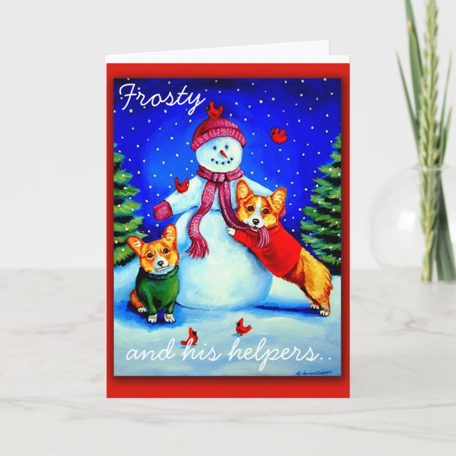 Cartão De Festividades Frosty's Helpers card (Frente)