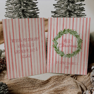 Cartão De Festividades Frota Vermelhos de Natal Verde Desenhada à Mão Não