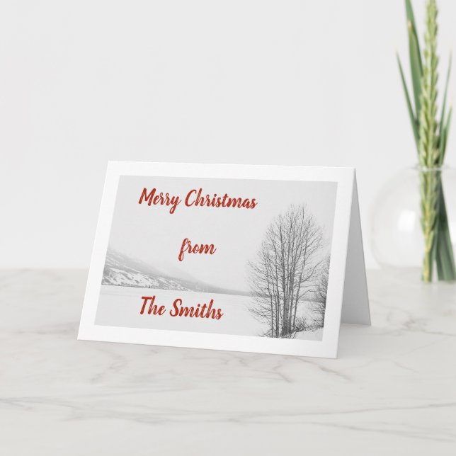 Cartão De Festividades Frozen Lake Christmas Card (Frente)