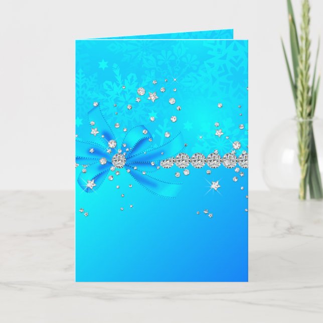 Cartão De Festividades Frozen Snowflakes (Frente)