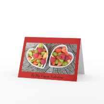 Fruit Cups Vegan Valentine Card