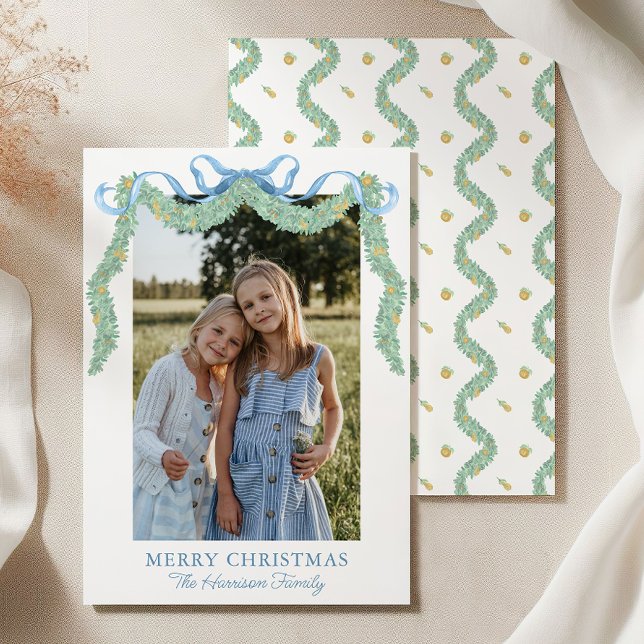 Cartão De Festividades Fruta de Arco Azul de Aquarela Foto de Natal Garla (Criador carregado)