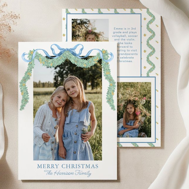 Cartão De Festividades Fruta de Arco Azul de Aquarela Foto de Natal Garla (Criador carregado)