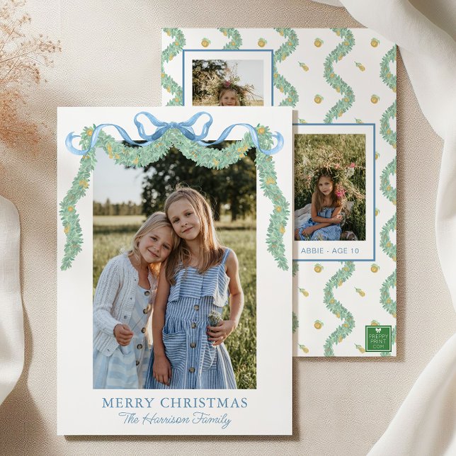 Cartão De Festividades Fruta de Arco Azul de Aquarela Foto de Natal Garla (Criador carregado)