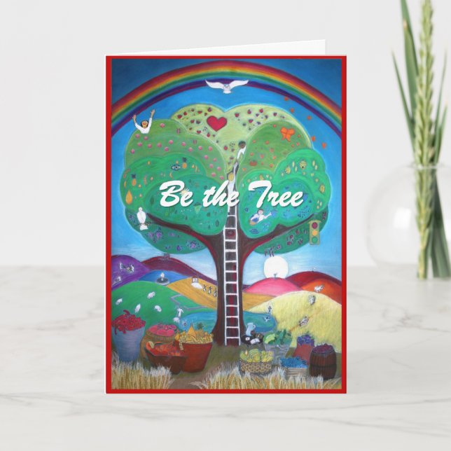 Cartão De Festividades frutas "Be the Tree" da placa de saudação espiritu (Frente)