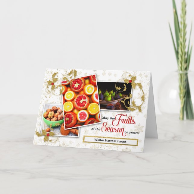 Cartão De Festividades Frutas de Feriado Agrícola da Estação (Frente)