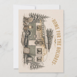 Cartão De Festividades Fuga de Natal Boho Americana em uma Cabana