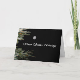 Cartão De Festividades Full Moon and Pine Tree Yule Card