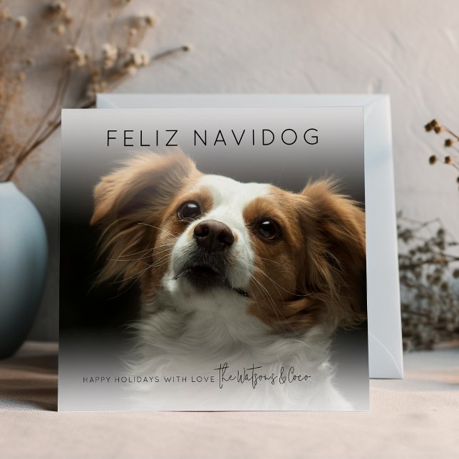 Cartão De Festividades Fun Feliz Navidog | Natal da foto (Criador carregado)