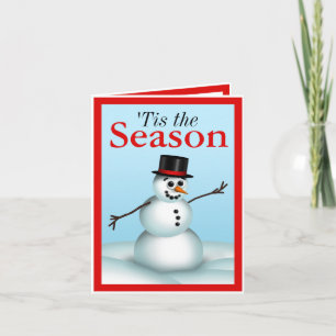 Cartão De Festividades Fun Little Snowman 'Tis the Season Holiday Cards