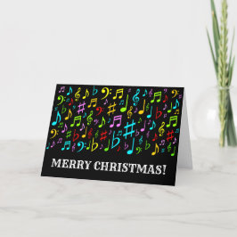 Cartão De Festividades Fun "MERRY CHRISTMAS!", Music Notes Christmas Card