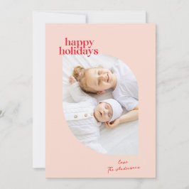 Cartão De Festividades Fun Modern Retro Peppermint Shape Christmas Photo