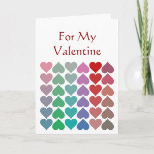 Cartão De Festividades Fun Romantic Multicolored Hearts Valentine Art