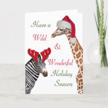 Fun Zebra and Giraffe Wild Wonderful Christmas