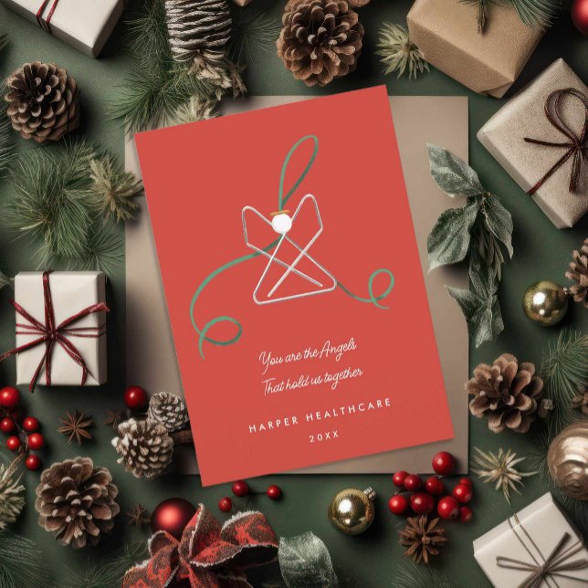 Cartão De Festividades Funcionarios do Angel Paperclip Office (Criador carregado)