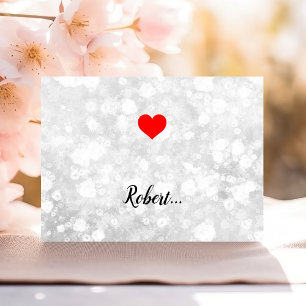 Cartão De Festividades Fundo Branco do Coração de Amor de Namorados Min