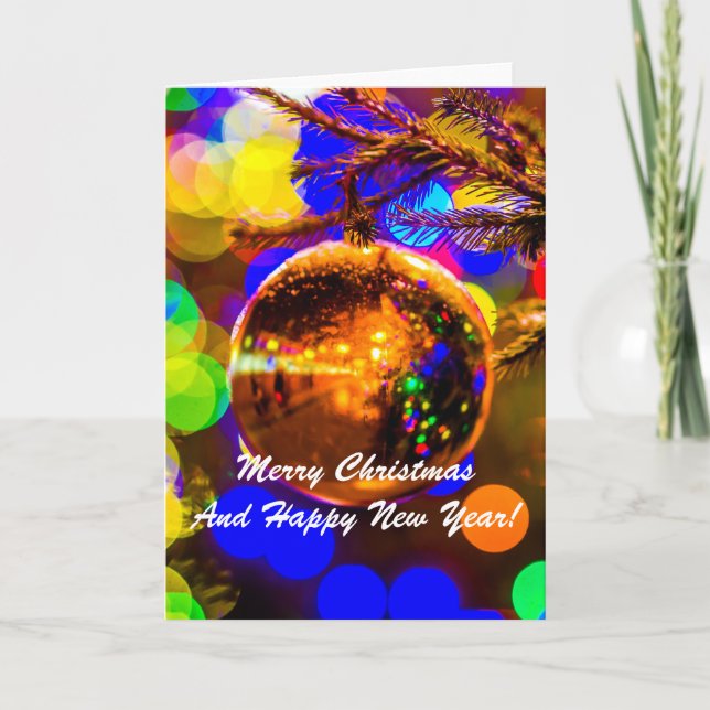 Cartão De Festividades Fundo Colorido de Natal (Frente)