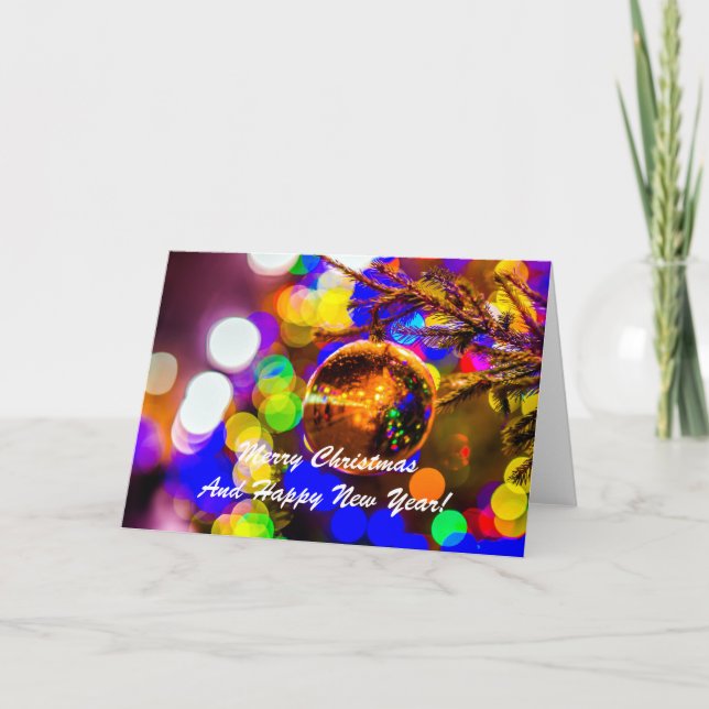 Cartão De Festividades Fundo Colorido de Natal (Frente)