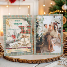 Fundo de foto de sinos de Natal xadrez vintage