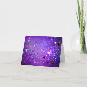 Cartão De Festividades Fundo de papel alumínio roxo com estrelas