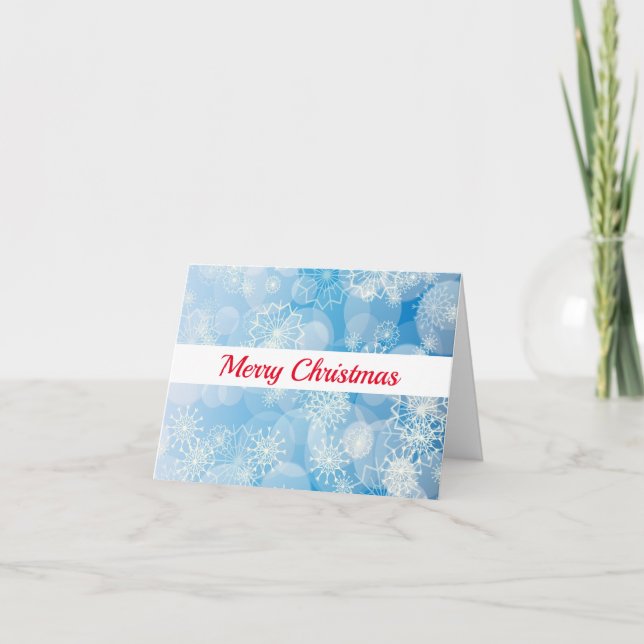 Cartão De Festividades Fundo do floco de neve (Frente)