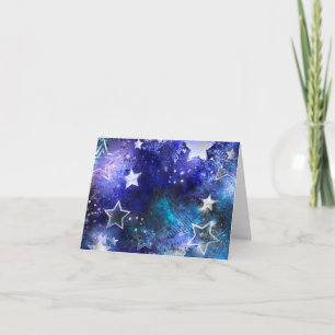 Cartão De Festividades Fundo Espacial com Estrelas
