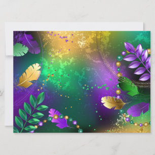 Cartão De Festividades Fundo márdi iridescente com miçangas
