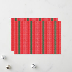 Cartão De Festividades fundo vermelho e verde listrado