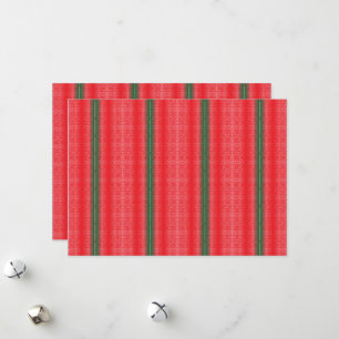 Cartão De Festividades fundo vermelho e verde listrado