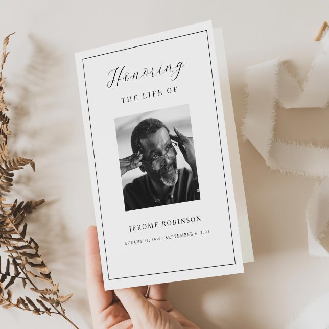 Cartão De Festividades Funeral Program Template Celebration of Life 5 x 7 (Criador carregado)