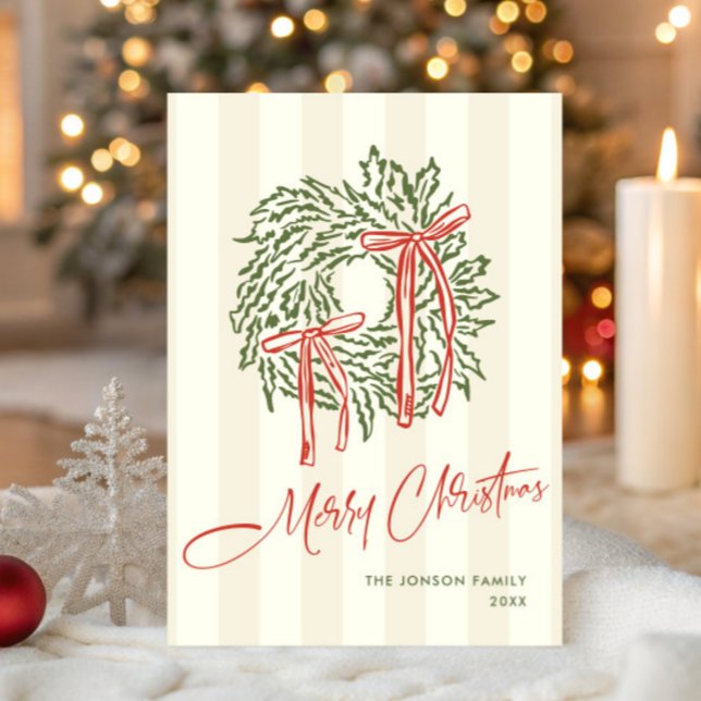 Cartão De Festividades Funky Hand Drake Scribble Retro Natal (Criador carregado)