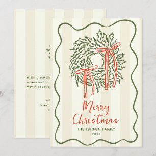 Cartão De Festividades Funky Hand Drake Scribble Retro Natal